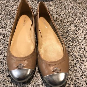 Capped toe coach flats